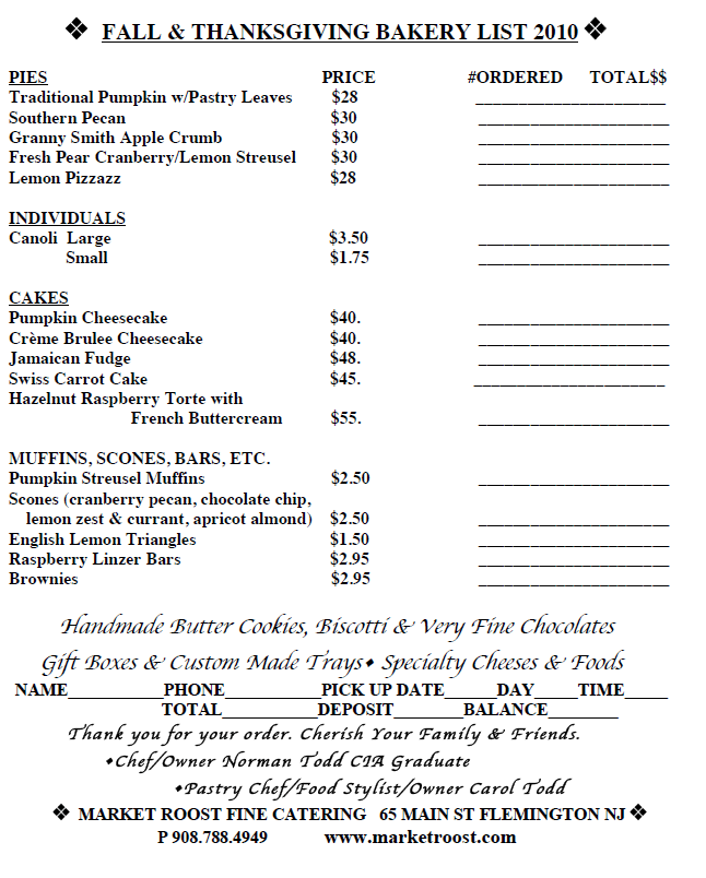 BAKERY LIST