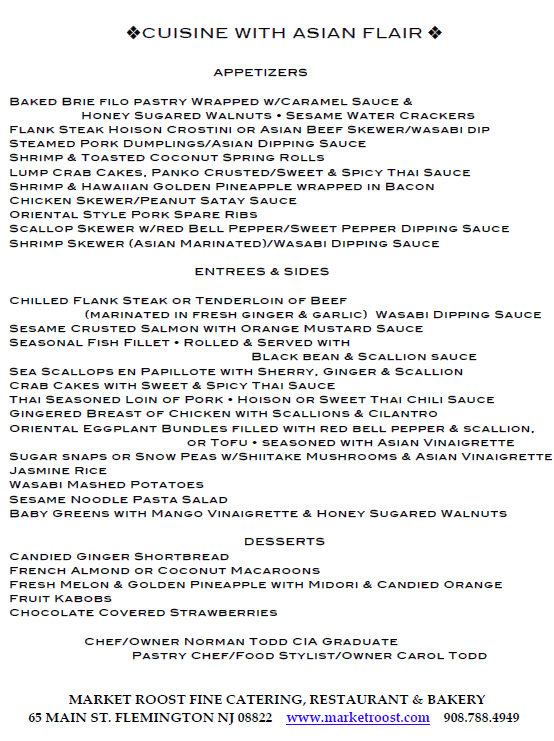 Asian Menu